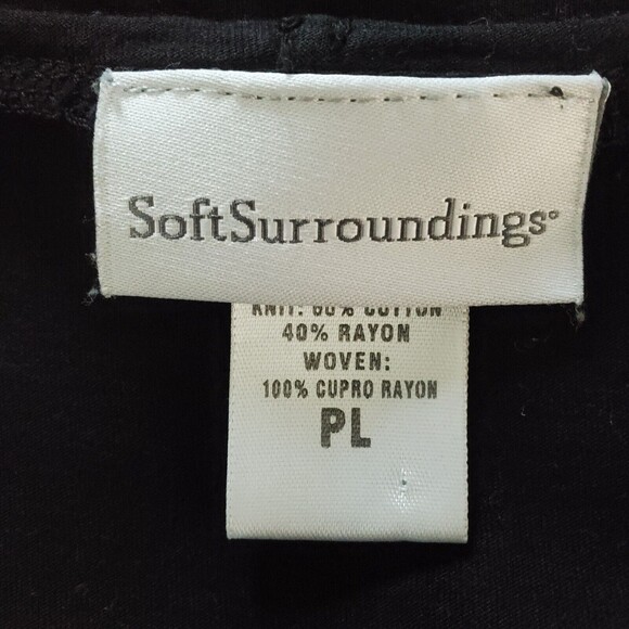 Soft Surroundings Top Petite Large Black Asymmetrical Hem Boho Lagenlook Sheer - Picture 7 of 8